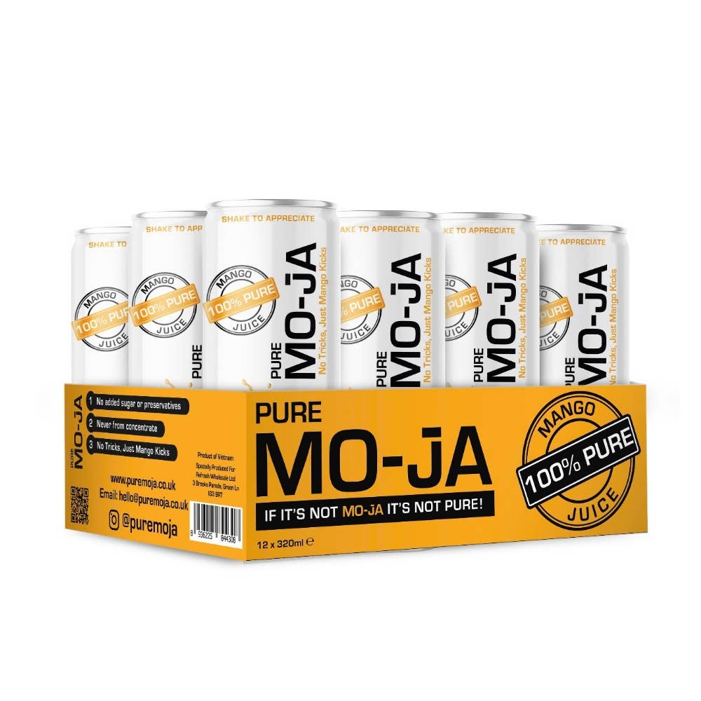Pure Mo-Ja – wholesale Fruit juice – 100% Pure Mango Juice 320ml (Pack of 12)2