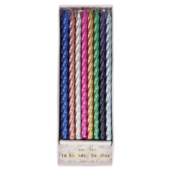 Multi Metallic Twisted Candles for wholesale by Meri Meri