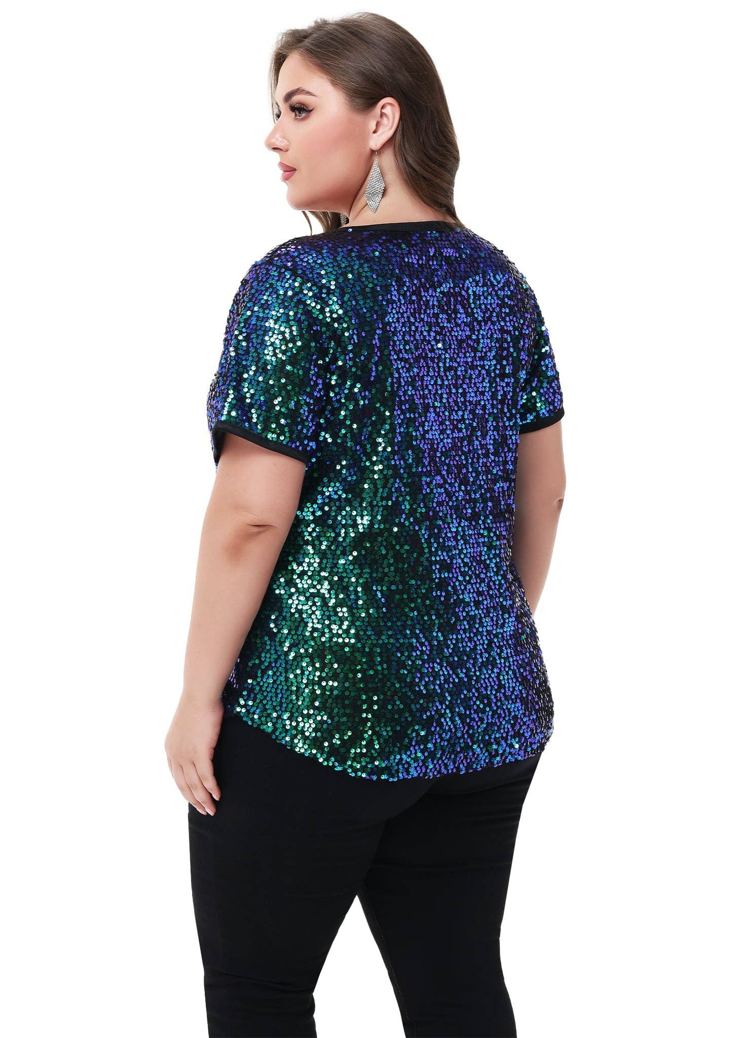 Anna Kaci Wholesale - Wholesale Blouse - Women's - Sequin Tops Plus Size Sparkle Glitter Party Blouse27
