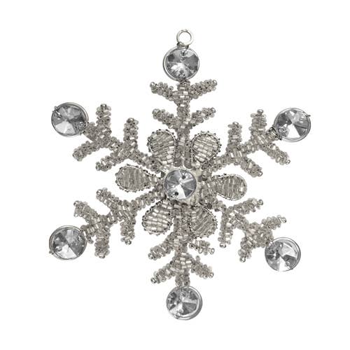 India Handicrafts Inc - Wholesale Ornament Set - Gold & Silver Snow Flake Asst.64