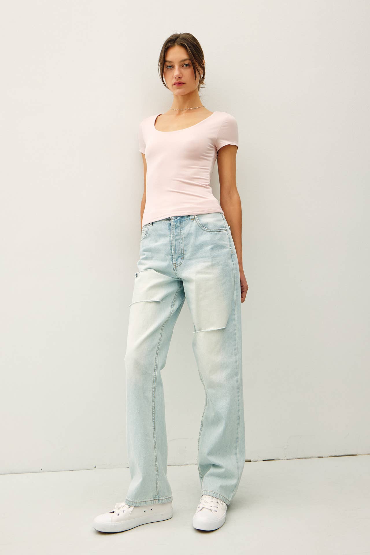 Be Cool - Wholesale T-Shirt - Women's - [SOFT CORE] BASIC DOUBLE LINED SCOOP NECK CAP SLEEVE TOP 2