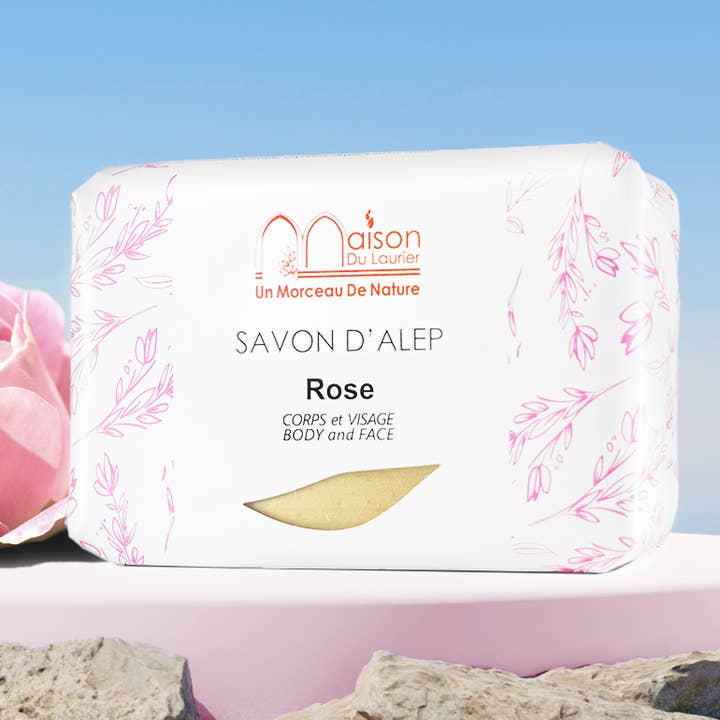 ALEPPO SOAP SCENTED WITH ROSE 100g for wholesale by Maison du Laurier