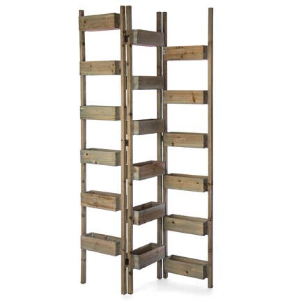 Willow Group - Wholesale Planter Box - RECT WOOD FOLDNG PLANT DISPLAY PVC LINERS INCL