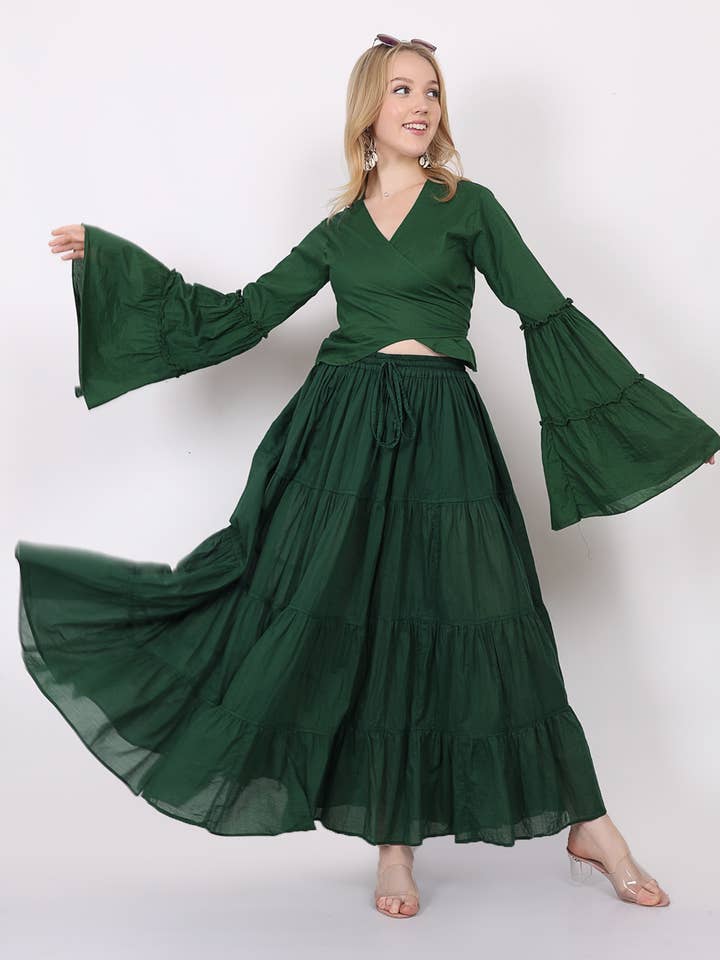 Wevez - Wholesale Skirt - Women's - Women's 8 Yard Solid Belly Cotton Fabric Casual long Skirts20