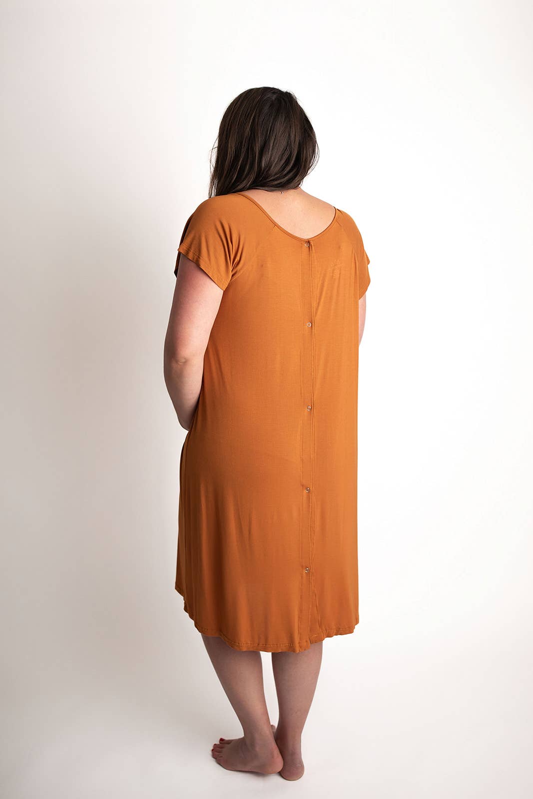 Three Little Tots - Wholesale Dress - Maternity - Saddle Orange Western Mommy Labor & Delivery/ Nursing Gown 6