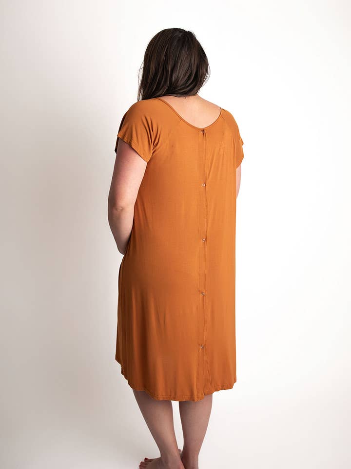 Three Little Tots - Wholesale Dress - Maternity - Saddle Orange Western Mommy Labor & Delivery/ Nursing Gown 6