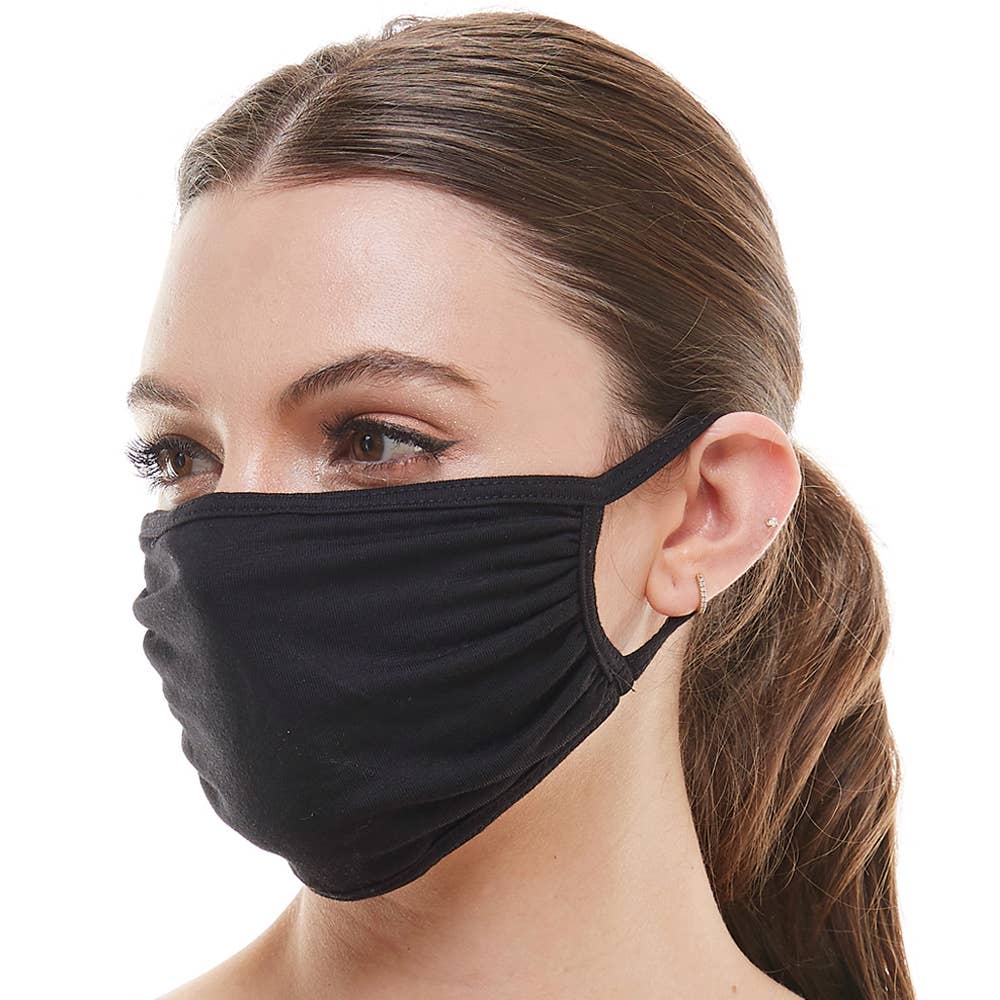 USA made reusable black fabric face mask with 2 free filter for wholesale on Faire2