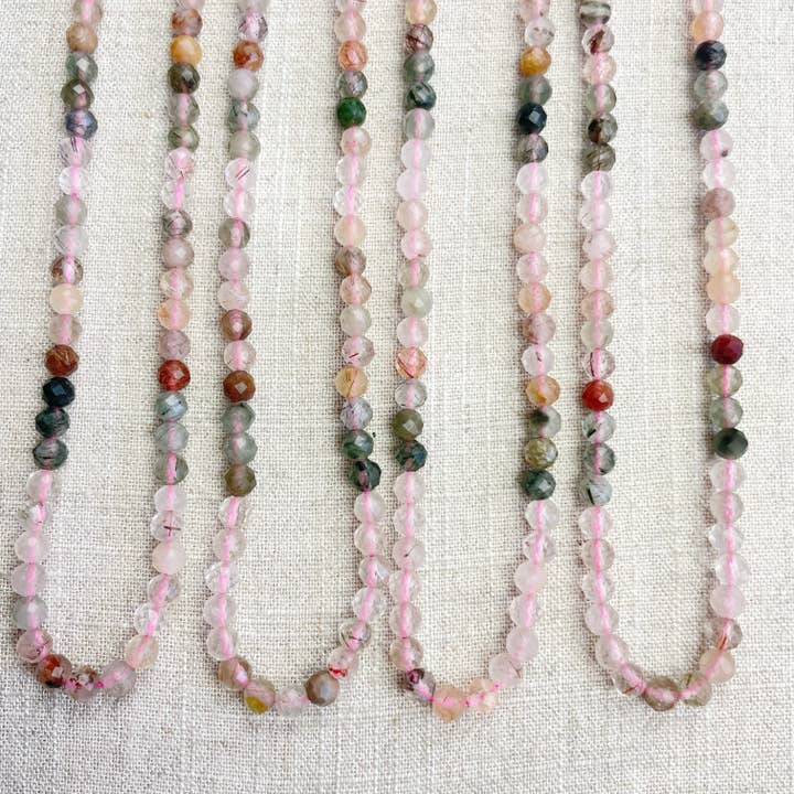 Multi Color Rutilated Quartz Beaded Necklace for wholesale by Ewelina Pas Jewelry