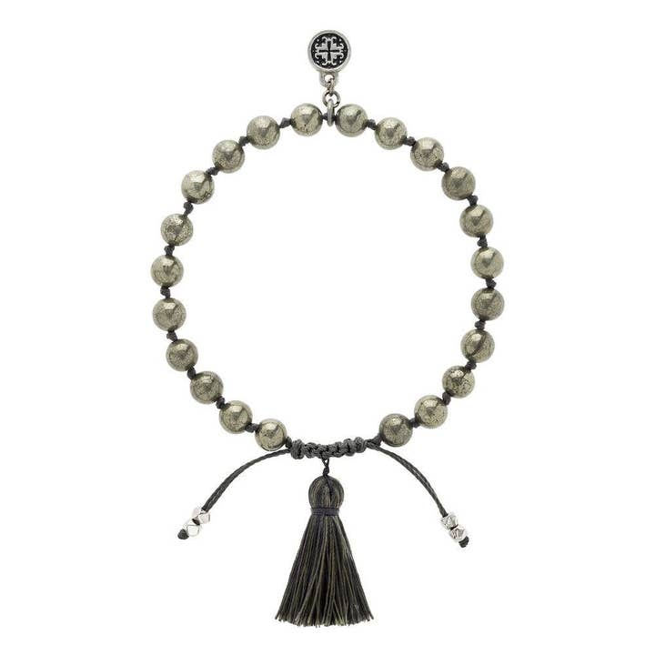 FOCUS: pulsera con borlas de pirita para mujer para venta al por mayor de Mala and Mantra