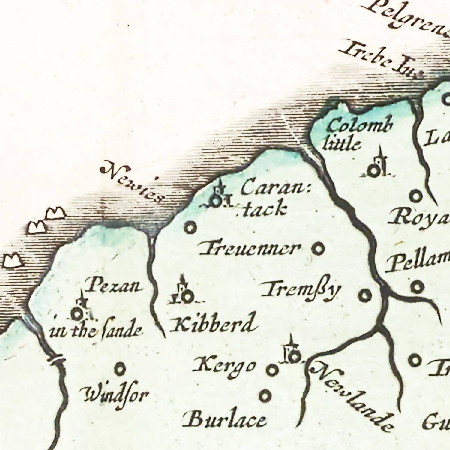 Ted's Vintage Art - Wholesale Map - Vintage Map of Cornwall, 16653