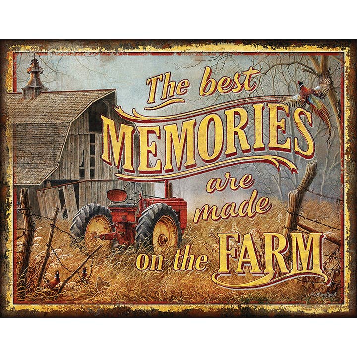 Plaque en étain JQ - Farm Memories pour la vente par Desperate Enterprises