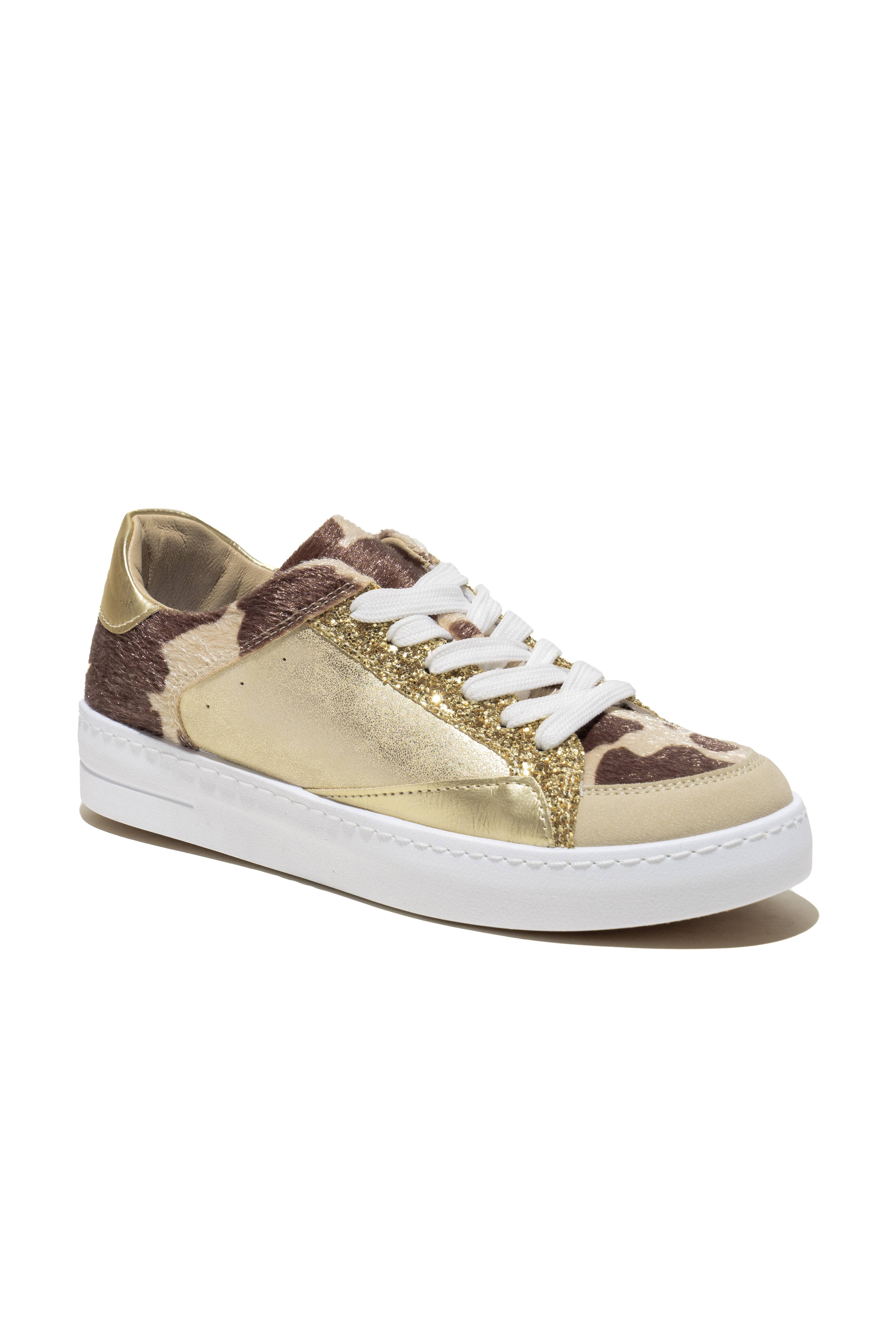 C'M PARIS - Wholesale Lifestyle Sneakers - Women's - Low Multimaterial Sneakers with Glitter and Prints 6522