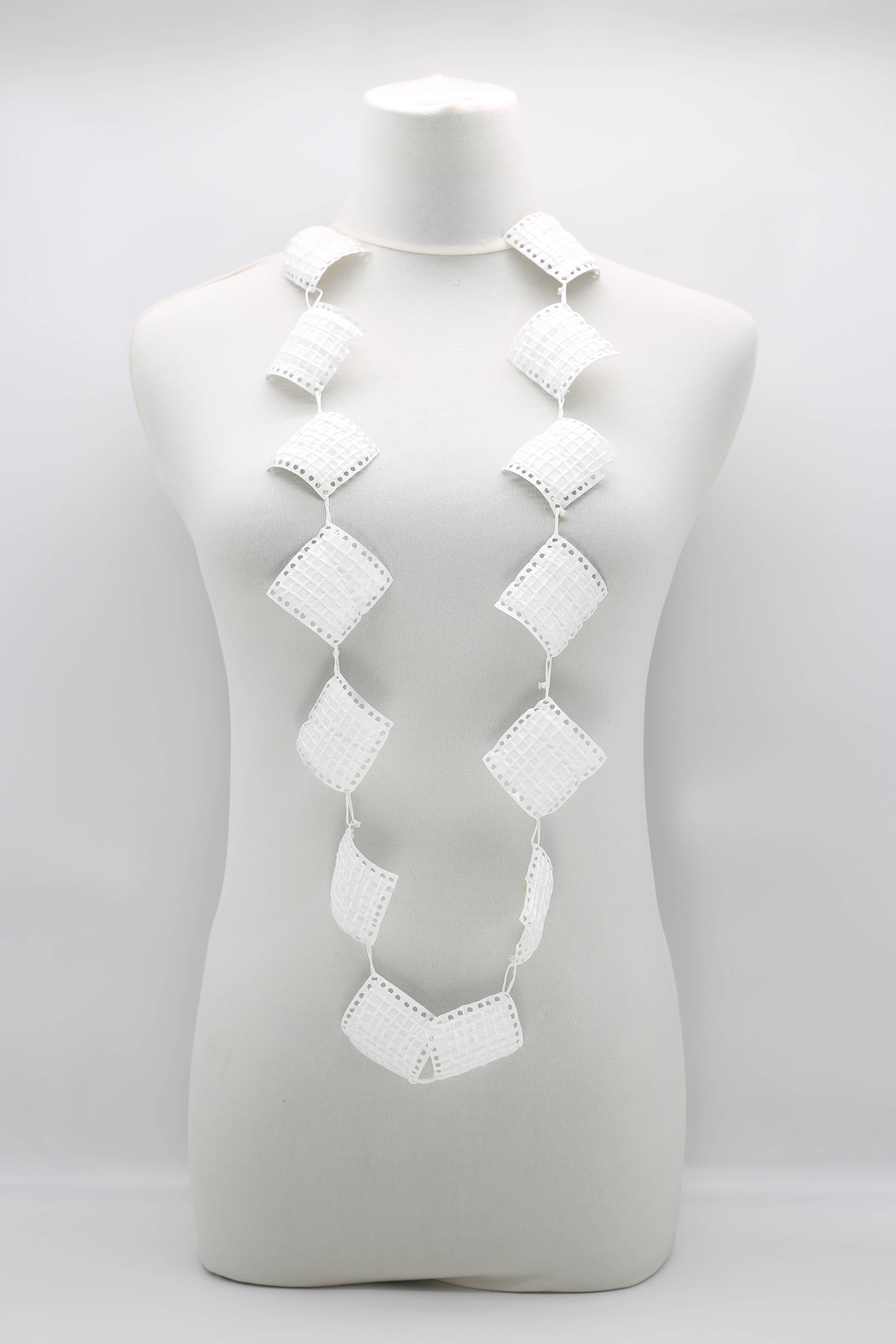 Jianhui London - Wholesale Bib Necklace - Thread On Square Recycled Plastic Necklace6