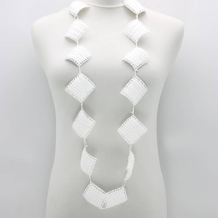Jianhui London - Wholesale Bib Necklace - Thread On Square Recycled Plastic Necklace6