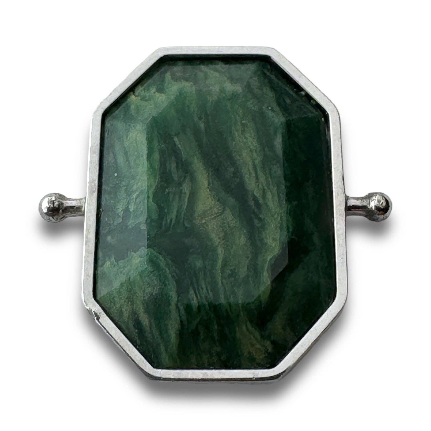 CONQUERing - Vente Bague de cocktail/de cérémonie - Élément de Cristal Octangle™ en Jade Africain