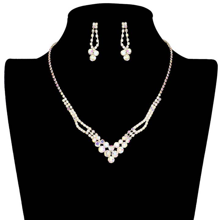 Bubble Stone Accented Rhinestone Necklace for wholesale by Madeline Love