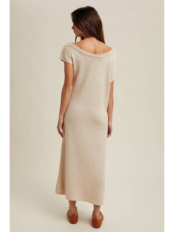 Wishlist Apparel - Wholesale Dress - Women's - SCOOP NECK KNIT SWEATER MIDI DRESS / WL25-1153510