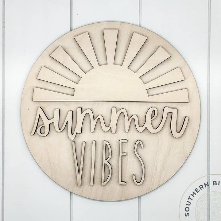 Summer Vibes 3D Round Blank for wholesale by Southern Birch Company