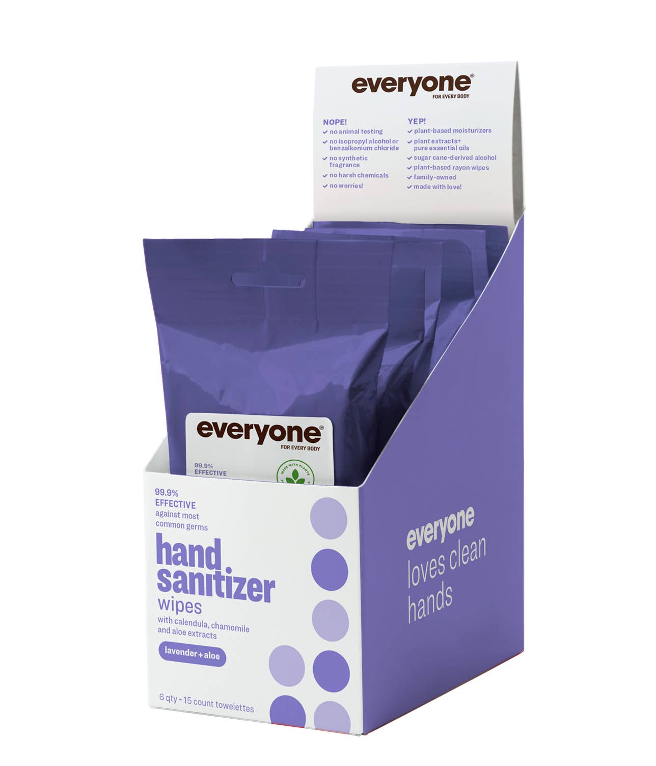 EO + Everyone - Wholesale Hand Sanitizer - Lavender + Aloe Hand Sanitizer Wipes Case Pack of 36