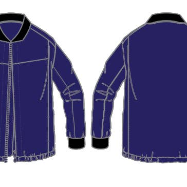 Veste The Twisted - Feutre de laine bleu marine pour la vente par Sea of Sound