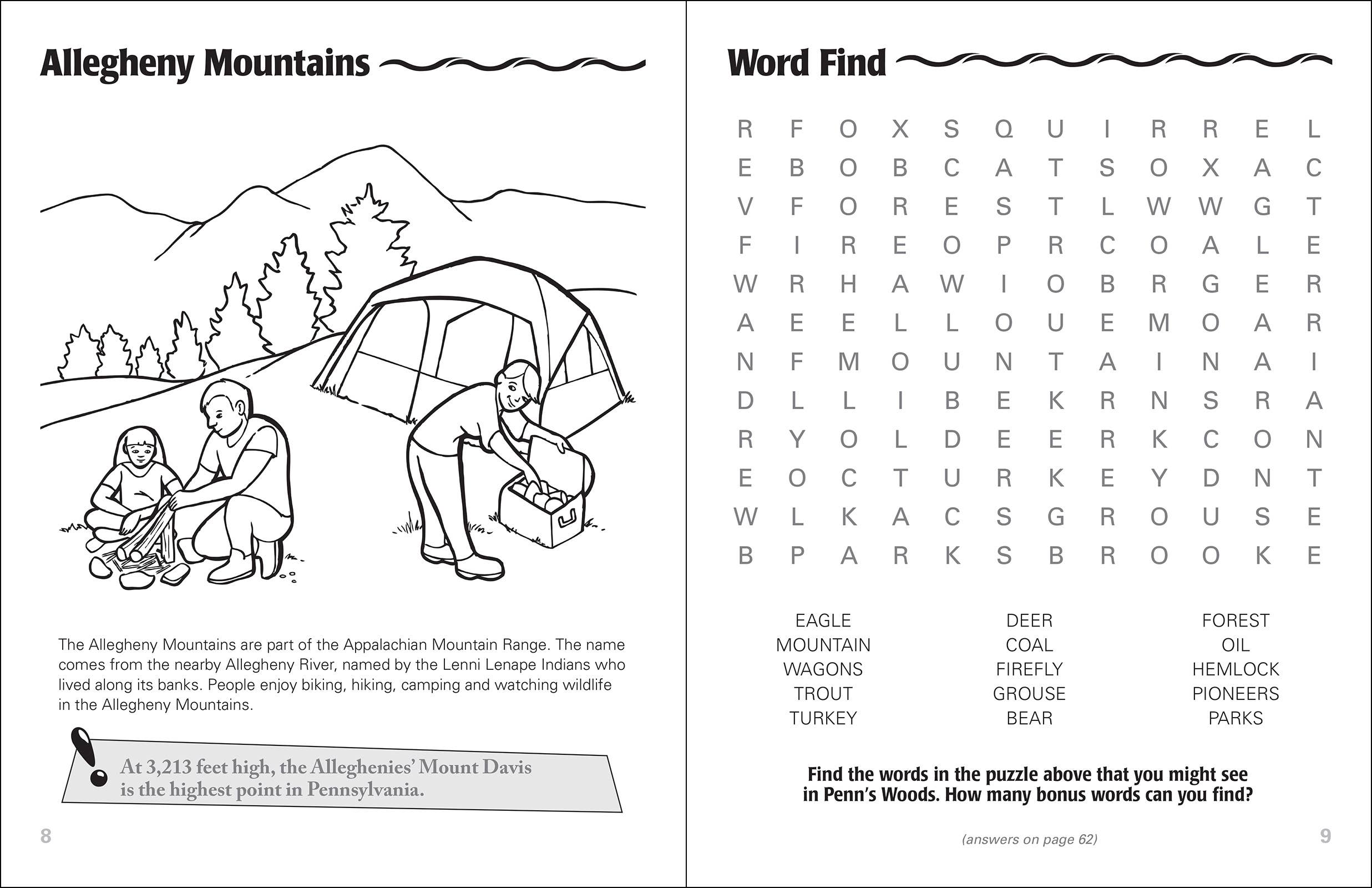 AdventureKEEN - Wholesale Coloring & Activity Book - Kids & Baby - Pennsylvania Activity Book1