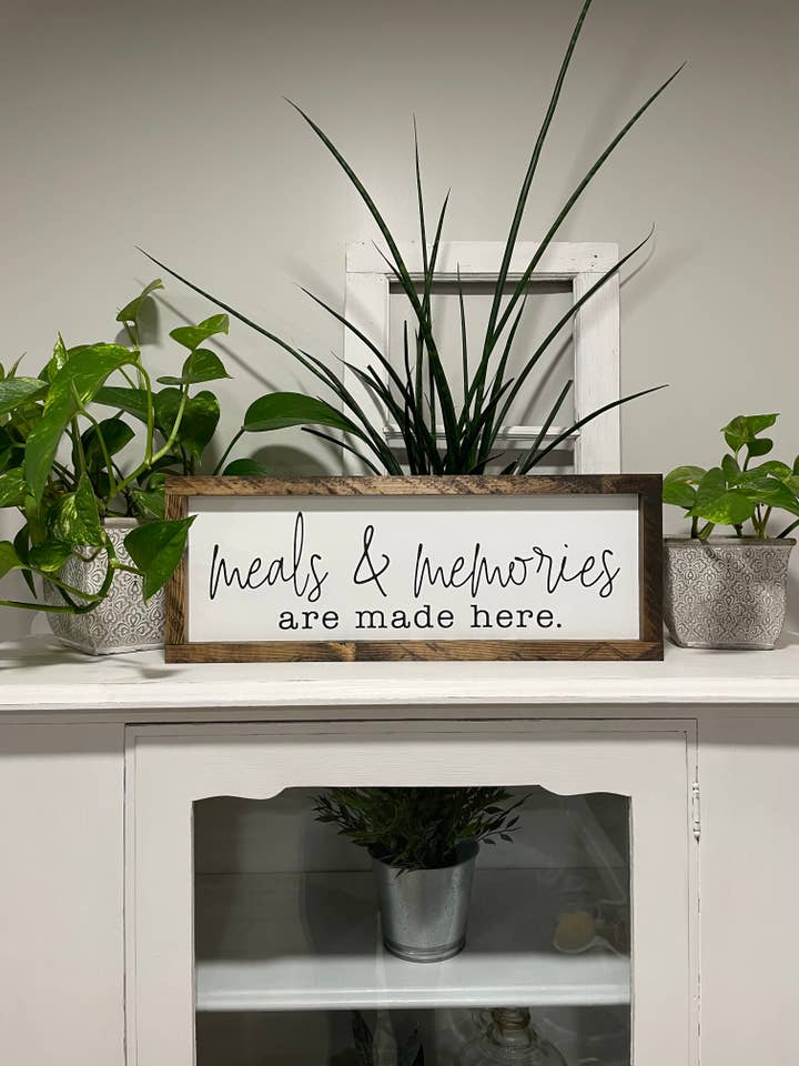 Meals & Memories Are Made Here for wholesale by Wooden Arrow Designs