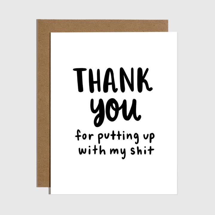 Brittany Paige - Venta al por mayor Tarjetas de agradecimiento - Gracias por poner arriba con mi tarjeta de mierda0