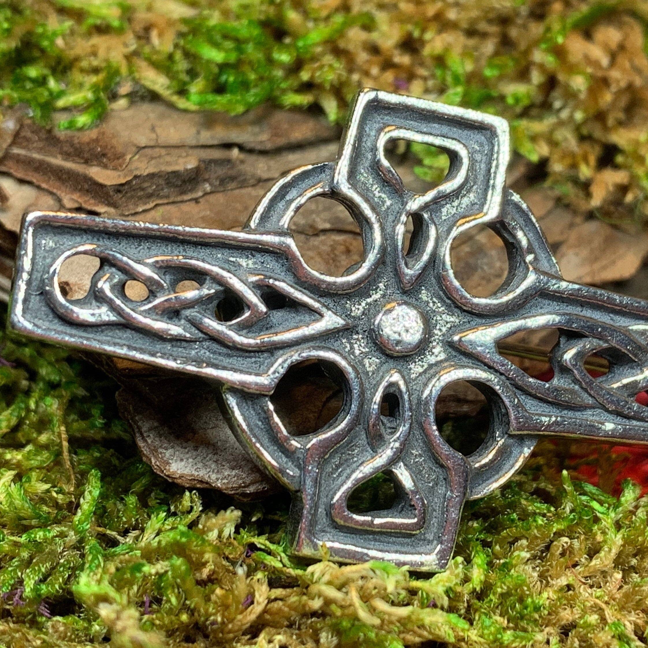 Celtic Cross Scottish Pewter Kilt Pin - Made In Scotland – Highland Store - Foto 7