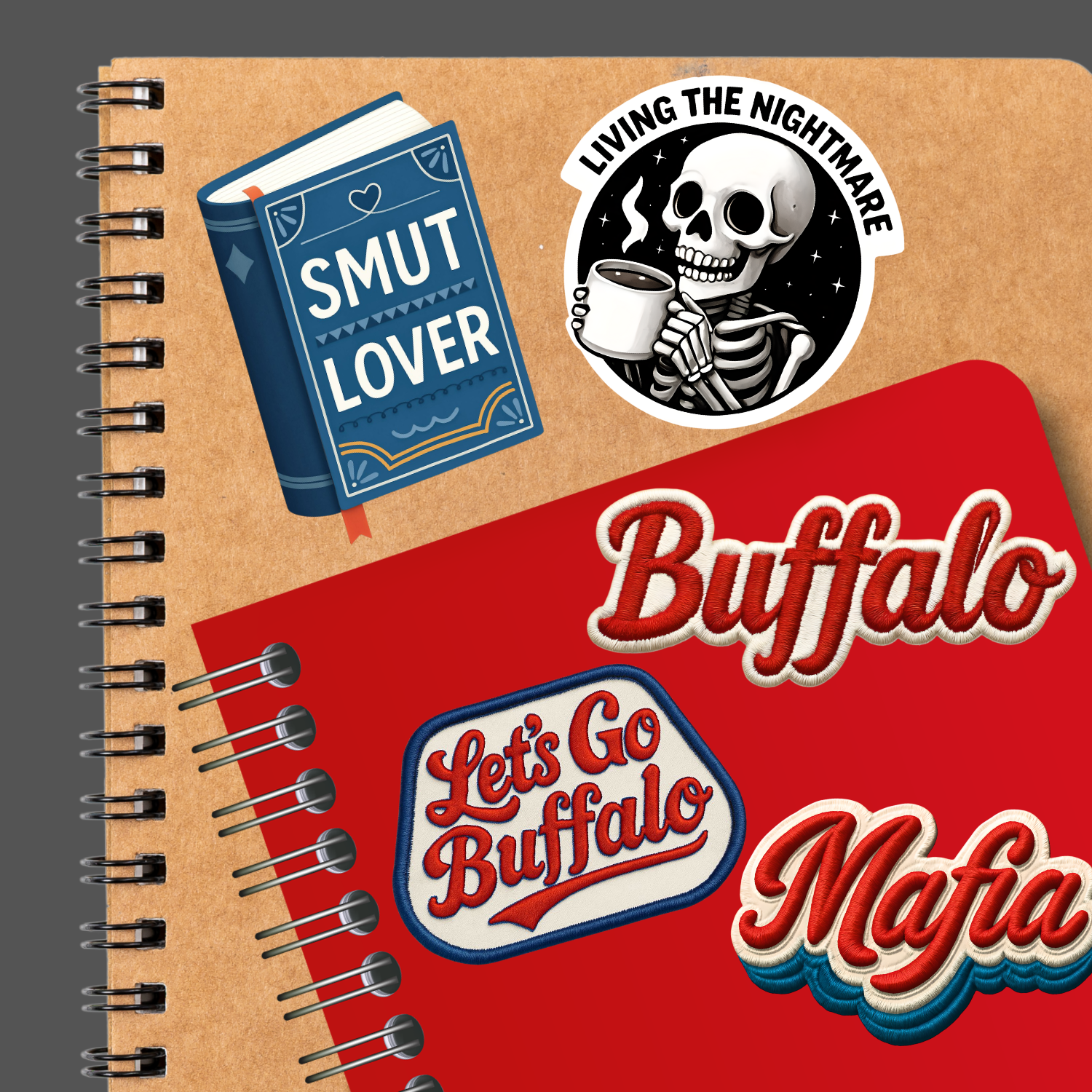 Buffalovely - Wholesale Sticker - Let's Go Buffalo Stitch-Look Faux Patch Die Cut Sticker1