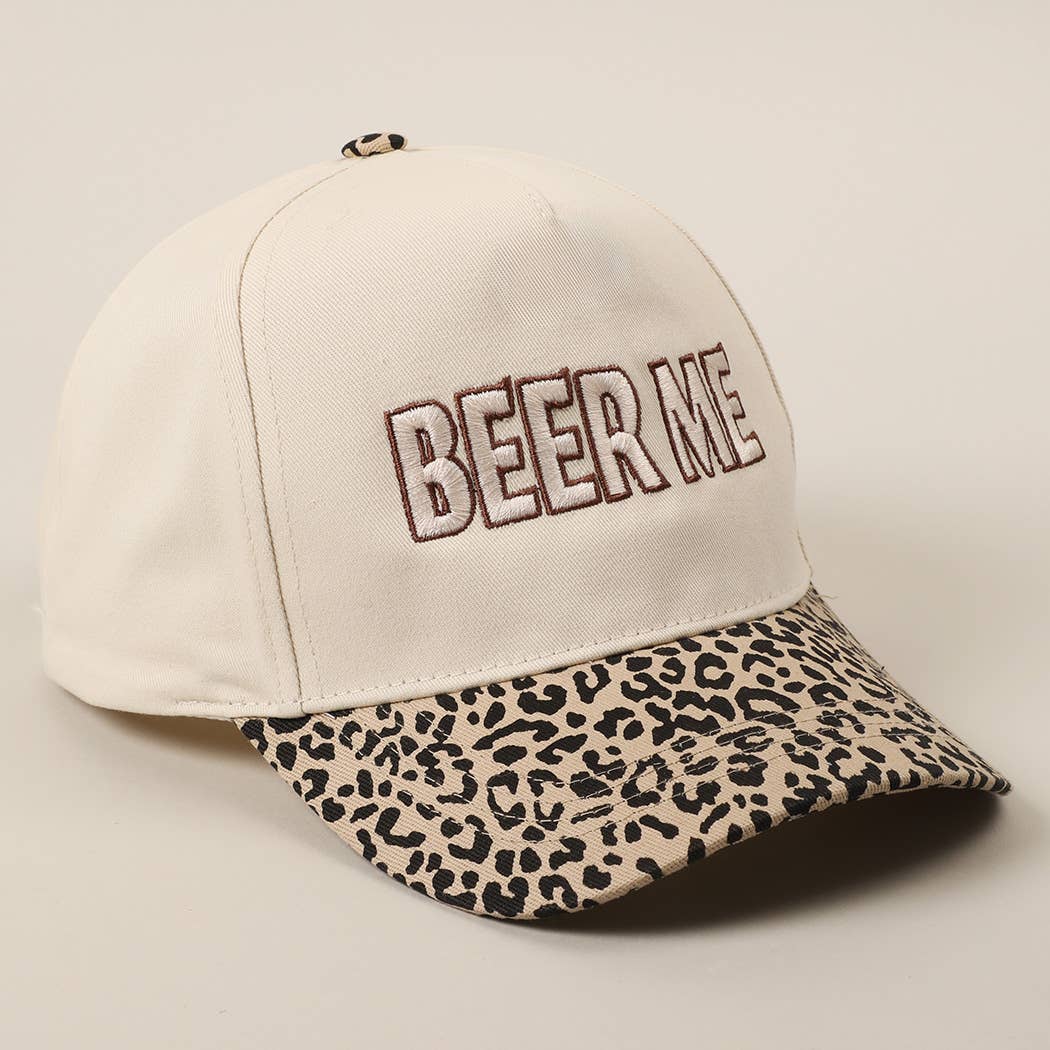 Fashion City – wholesale Truckerkeps – Unisex – Fashion City keps med broderad 'BEER ME' text och leopard-militärmönster6