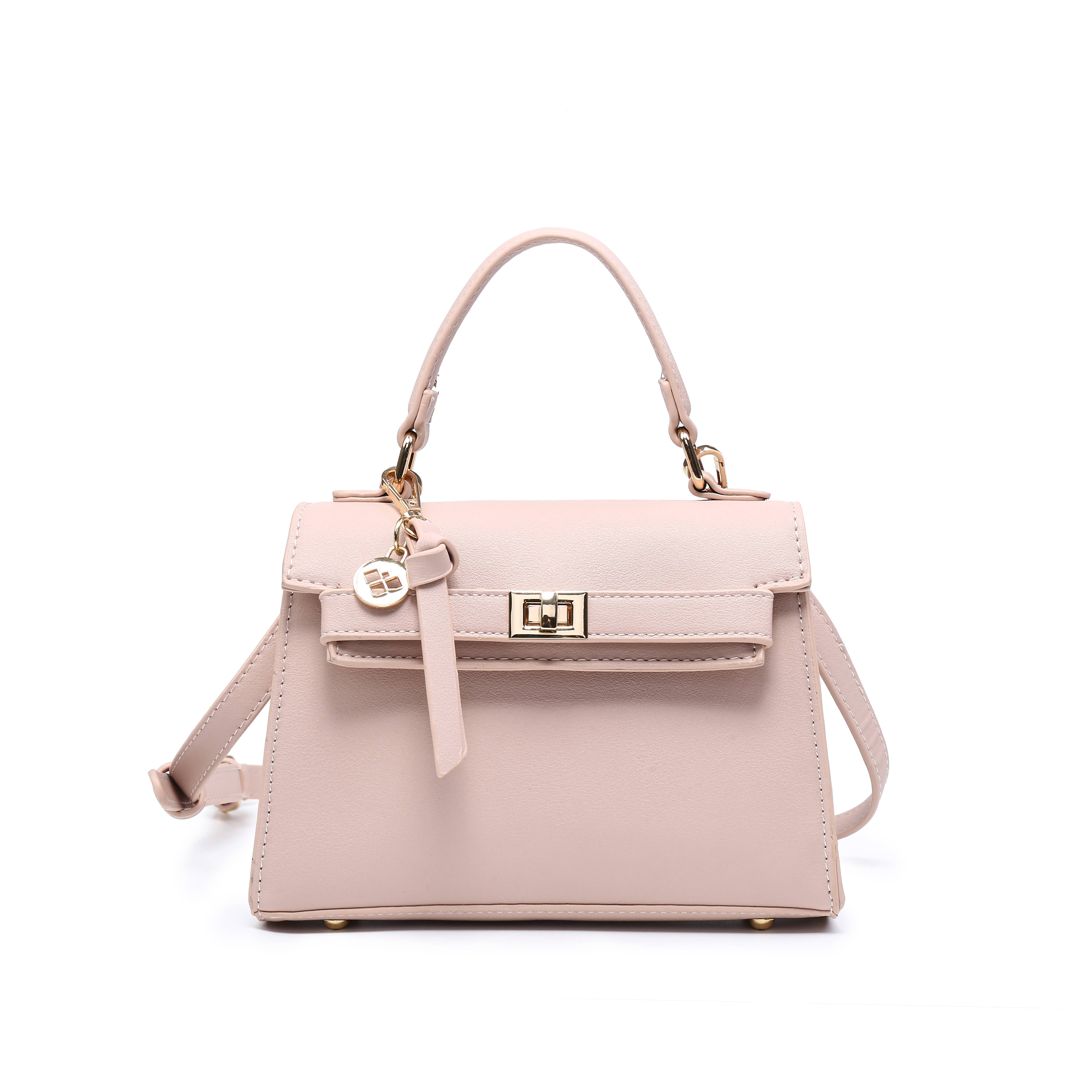 Papaya Fashion Ltd - Wholesale Top Handle Bag - Women's - CC119-Top Handle Flap Twist Lock Tassel Charm Grab Bag2