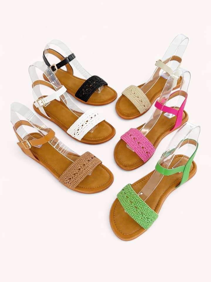 VIABLE-5 CROCHET KNITTED STRAP SANDALS for wholesale by CCOCCI