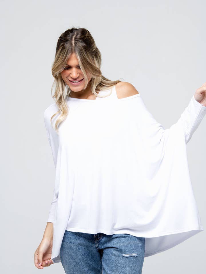 Oversized topp i viskos med vida ärmar för wholesale av BE FUN PARIS