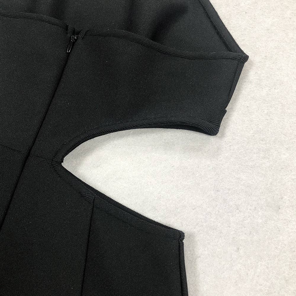 Noir Robe mi-longue à dos nu à motif floral DR298 en vente sur Faire12