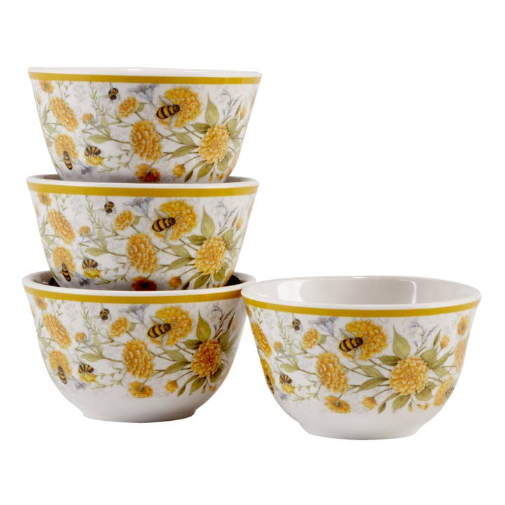 Certified International - Wholesale Condiment/Dip Bowl - Bee Sweet Gift Melamine Set of 4 4in Dipping Bowls