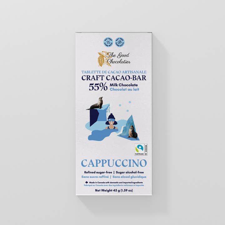 The GOOD Chocolatier - Wholesale Chocolate Bar - CASE Cappuccino 55% NEW FLAVOUR DROP3