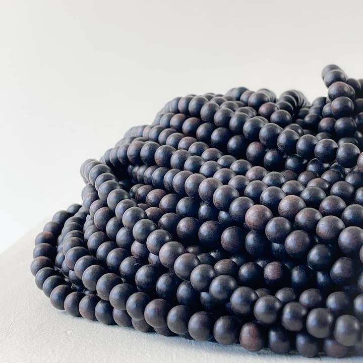 Anne B. Beads - Vente Perle - Perles Kamagong en bois de tigre et ébène, non cirées, à faire soi-même, 16 pouces2