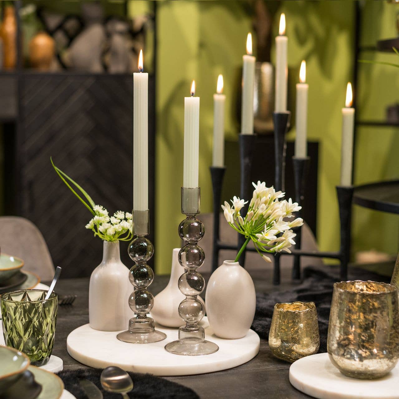 Wurm - Wholesale Vase - Vase set made of ceramic gray 3-piece set, (W/H/D) 9x12x9cm, 7x11x7cm, 7x14x7cm3