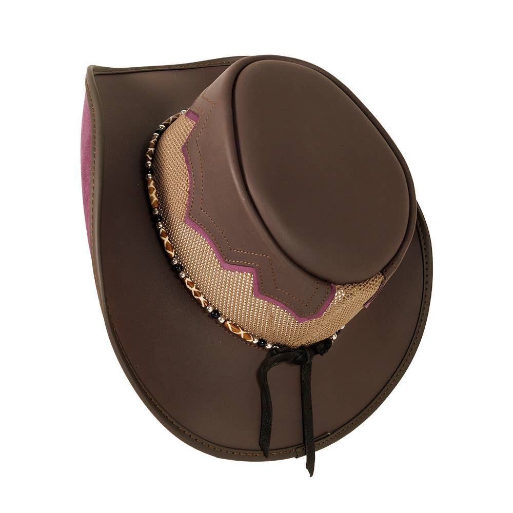 American Hat Makers – Chapéu de cowboy - Unissexo por atacado – Chapéu de Rede em Pele Genuína Outback - Estilo Sierra26