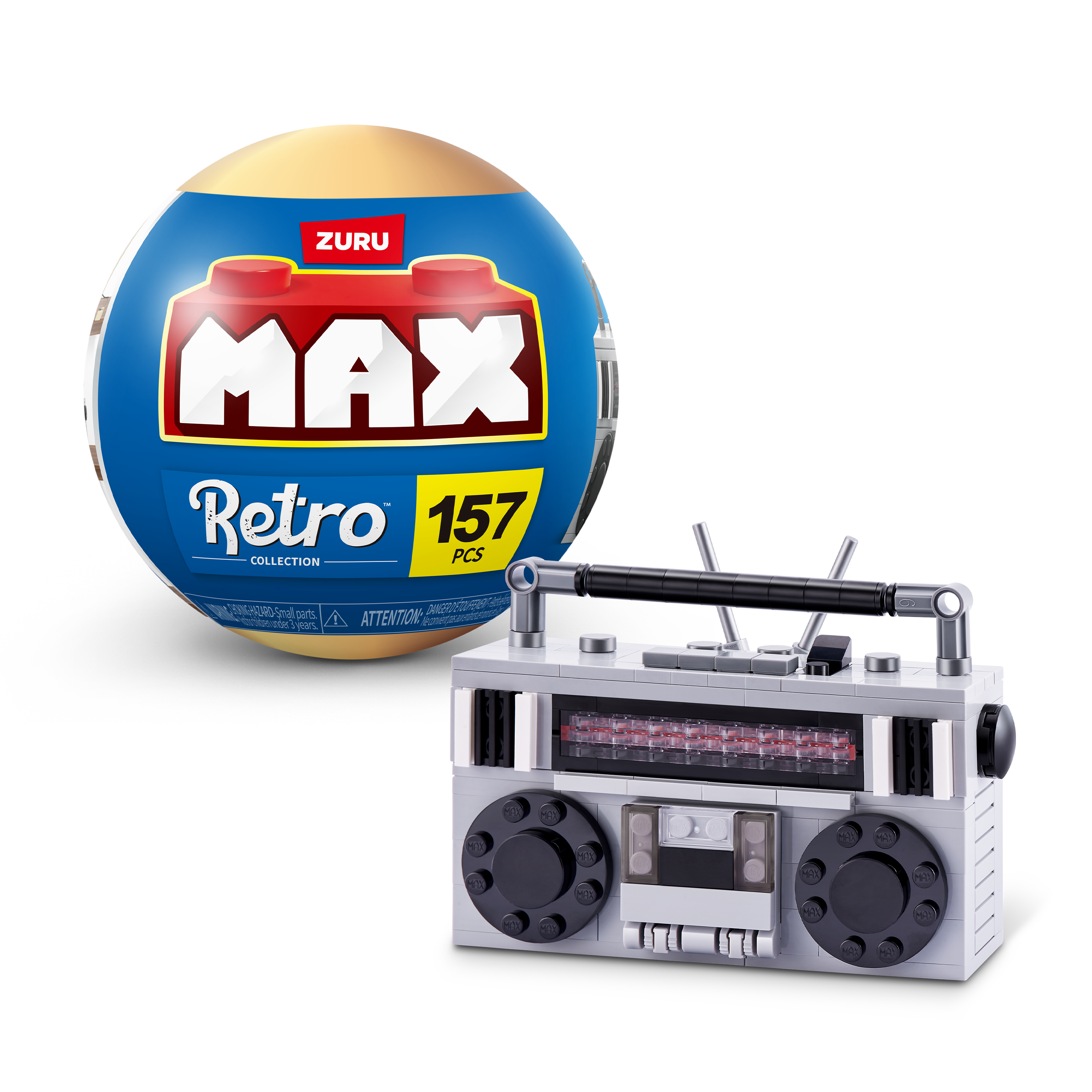 The Zoofy Group , LLC - Wholesale Build-a-Toy - Kids - ZURU MAX PREMIUM BRICKS RETRO CONSTRUCTION 15 PC PDQ14