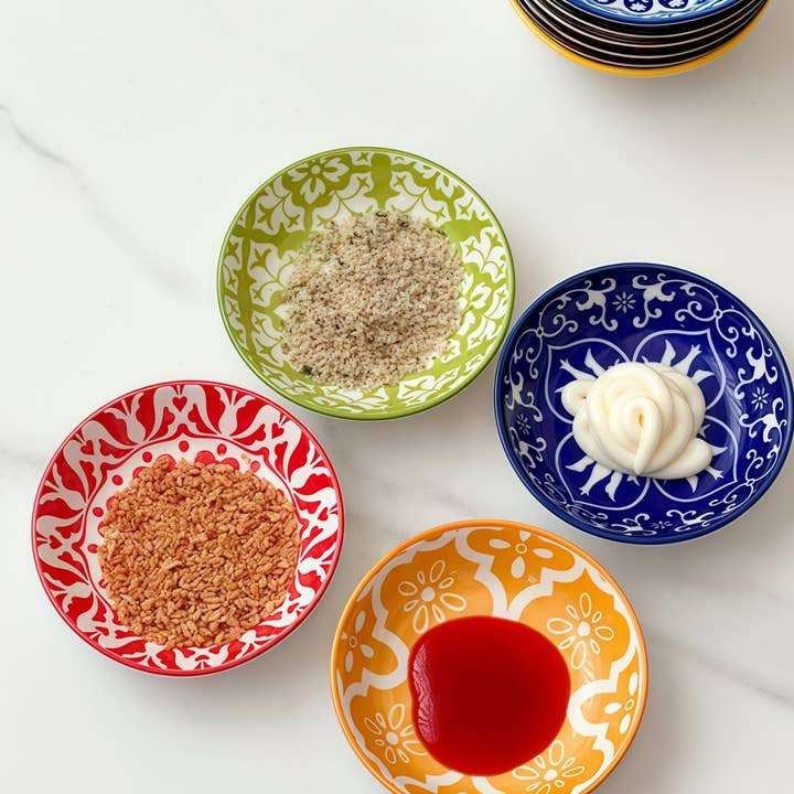 Otterware - Vente Bols à condiments/sauces - Plat à sauce en céramique peint à la main bohème14