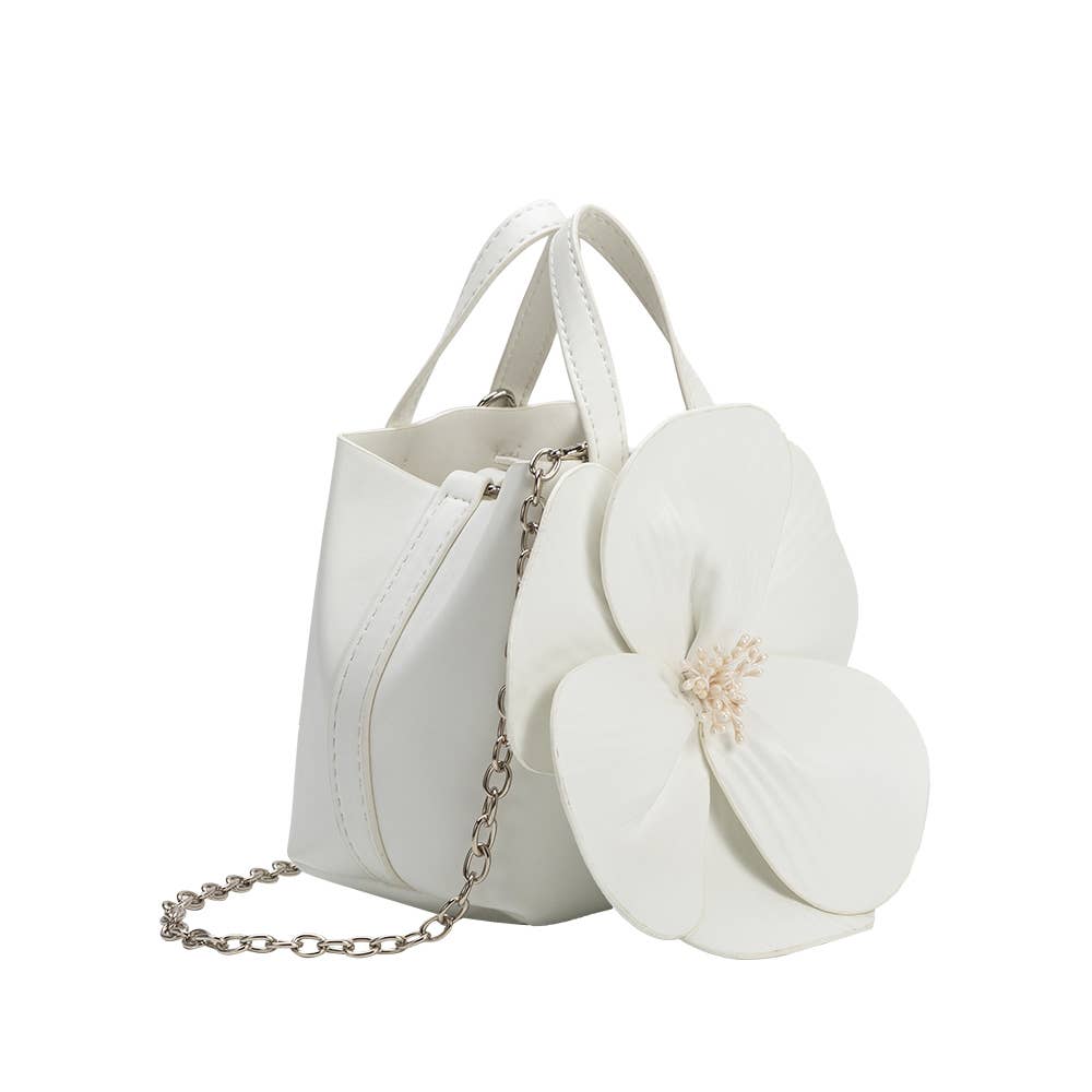 Melie Bianco - Wholesale Top Handle Bag - Women's - Monroe Ivory Flower Recycled Vegan Top Handle Bag1