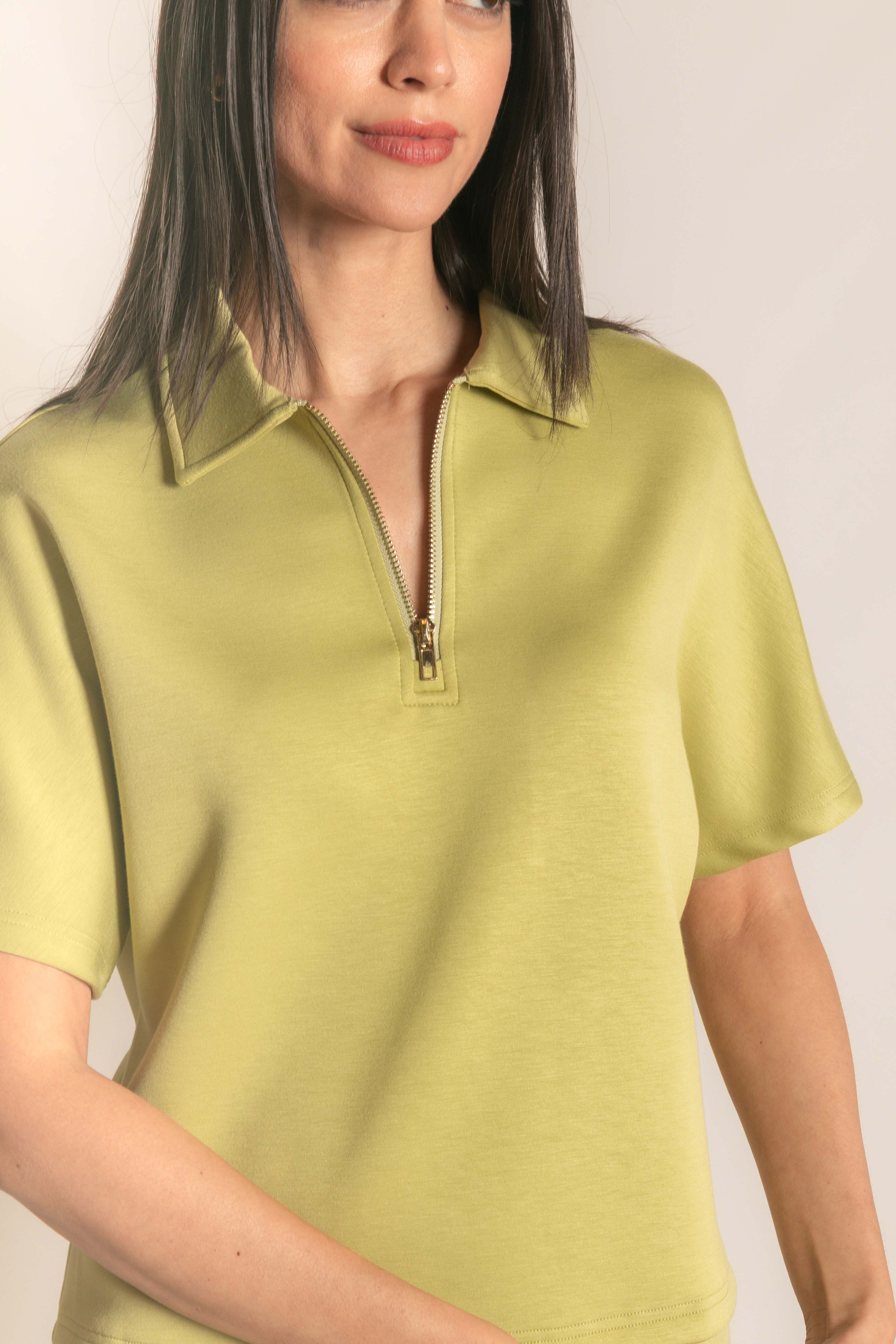P. CILL - Wholesale Knit Top - Women's - P. CILL Butter Modal Short Sleeve Quarter Zip Top46