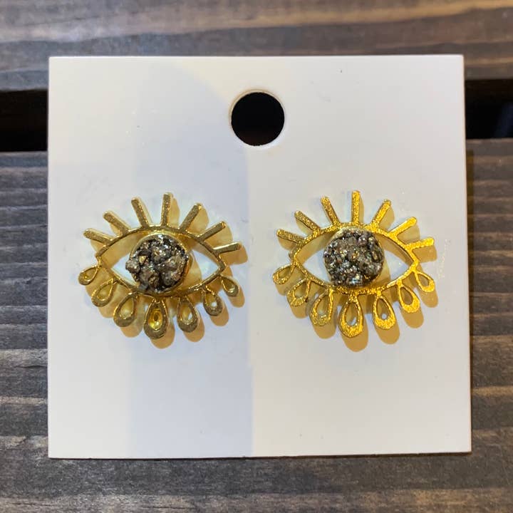 Øje C U øreringe i pyrit for engroshandel hos Ultraviolet