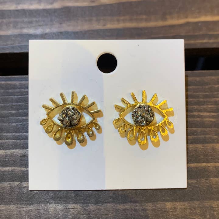 Auge C U Ohrringe aus Pyrit für den Großhandel von Ultraviolet