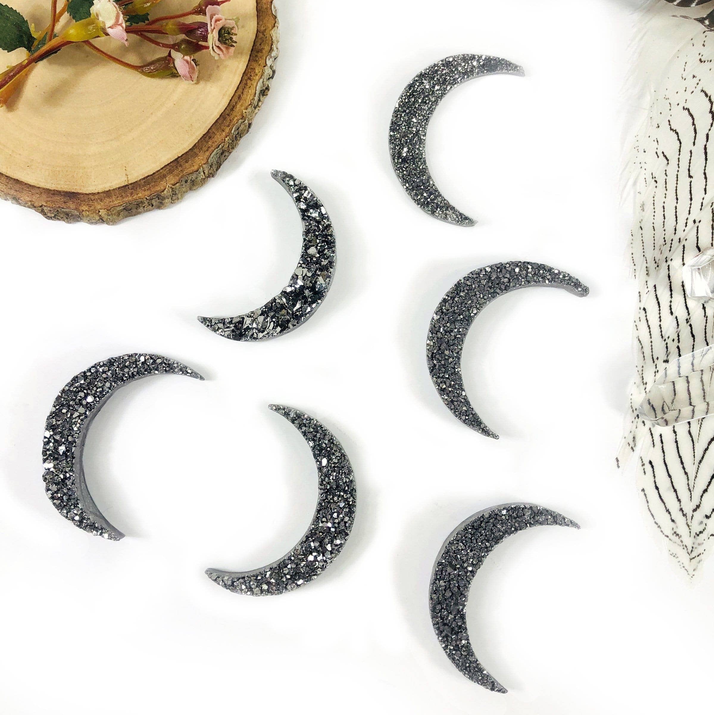 Rock Paradise - Wholesale Spiritual Stone/Crystal - Crystal Moon Titanium Druzy Moon Cabochon4