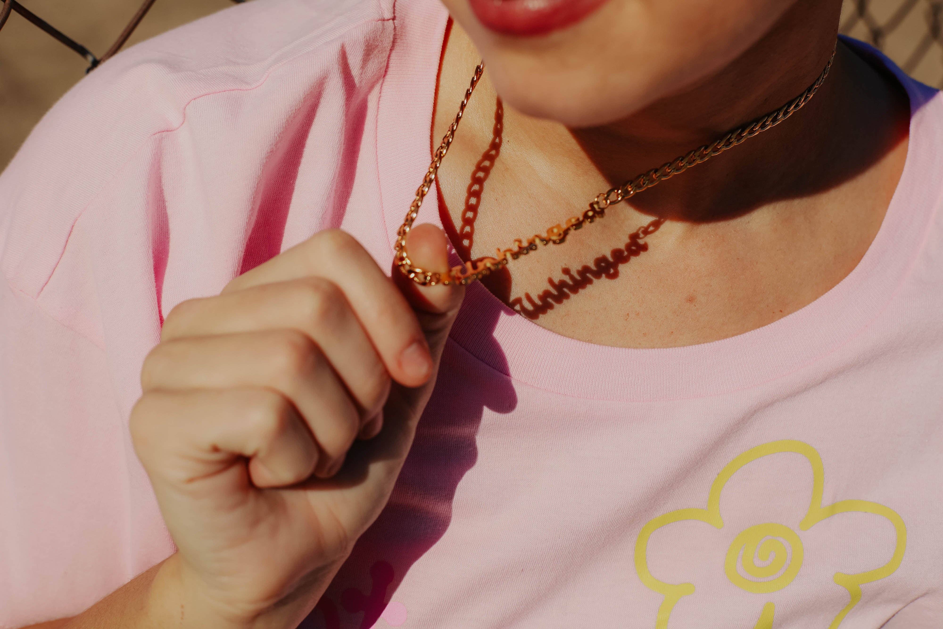 The Peach Fuzz - Wholesale Pendant/Charm Necklace - Unhinged Nameplate Necklace5