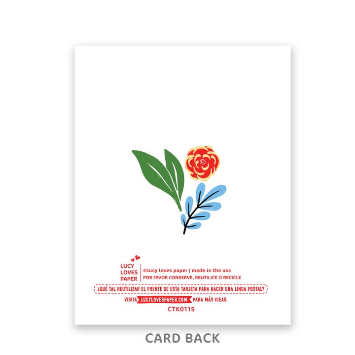 Lucy Loves Paper - Wholesale Thank You Card - Flower Shop Gracias | Thank You Card in Spanish (A2)