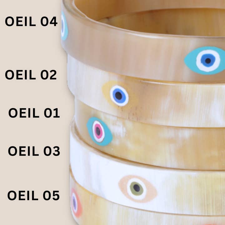 JolieJulie-MaLune-VentiLLo – wholesale Bangle bracelet – Horn bracelet 10mm EYE 040