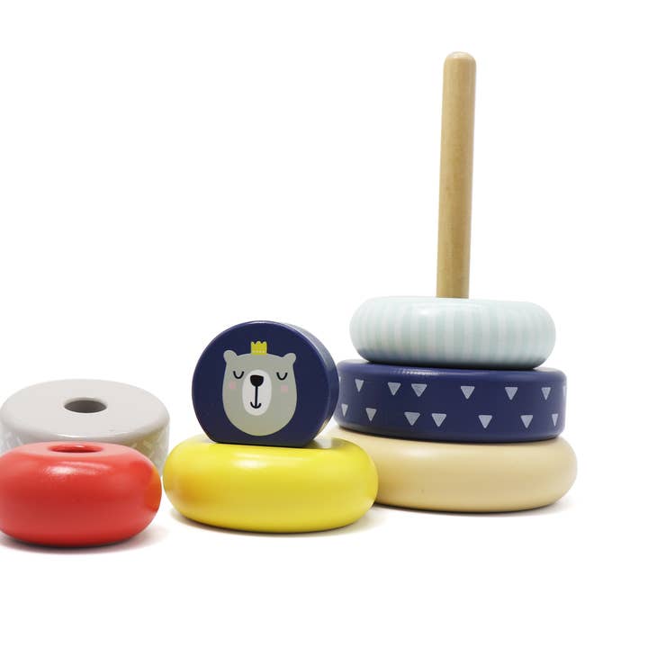 Leo & Friends - Wholesale Stacking Rings Game - Baby - Leo & Friends Wooden Stacking Toys, 6 Wooden Rings11